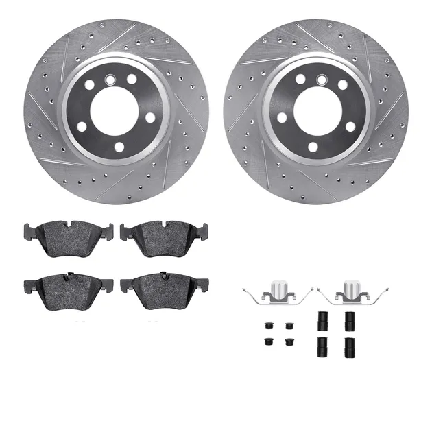 R1 Concepts WGYH1-31083 eLINE Rotor - Drilled & Slotted - Silver W/ Semi-Met Pads